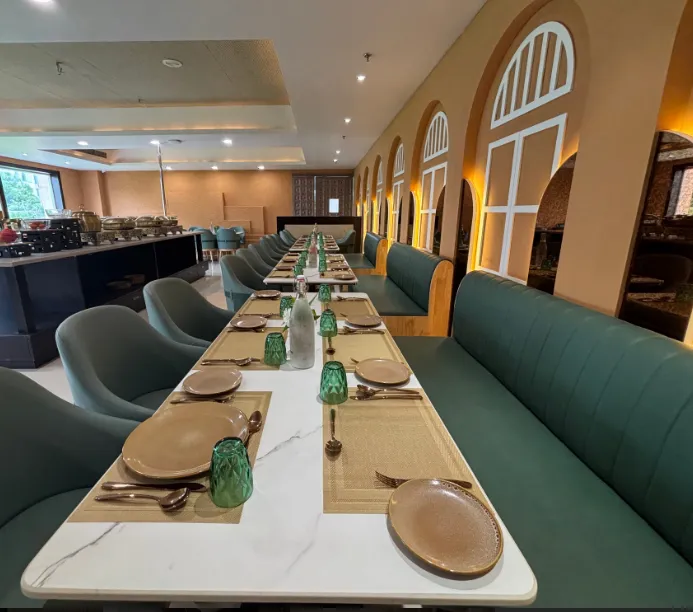 Hotel entrance of Anandi Bhawan by Paandora Vrindavan showing exterior facade and entryway