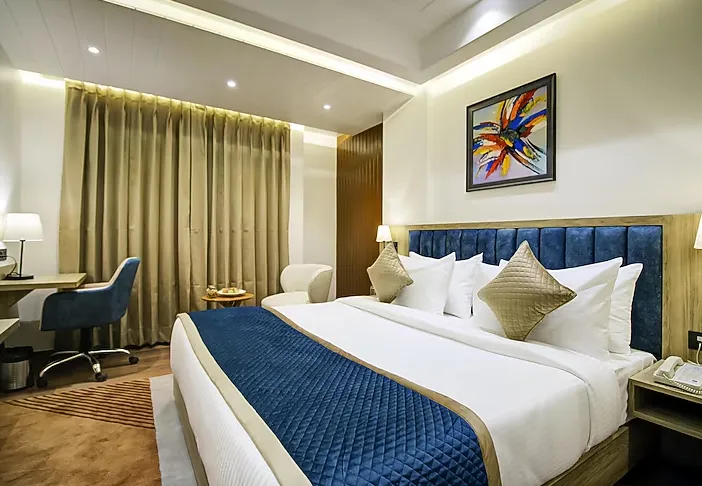 Club room at Cygnett Style Ganga Jaipur with work setup and elegant décor