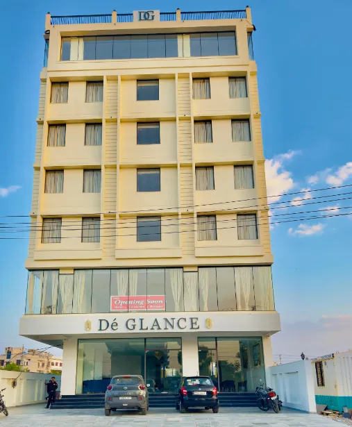 Hotel entrance of Dé glance Udaipur displaying exterior facade and main entryway