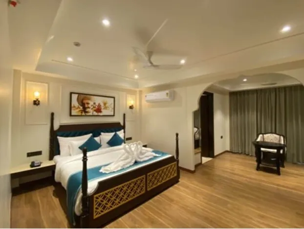 Premium room at Heena Heritage Resort Jaipur featuring larger space and upgraded interior finish
