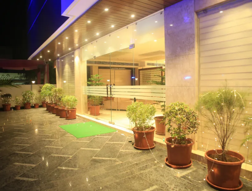 Exterior entrance of Hotel DVIJ Inn Jaipur with building frontage and entryway