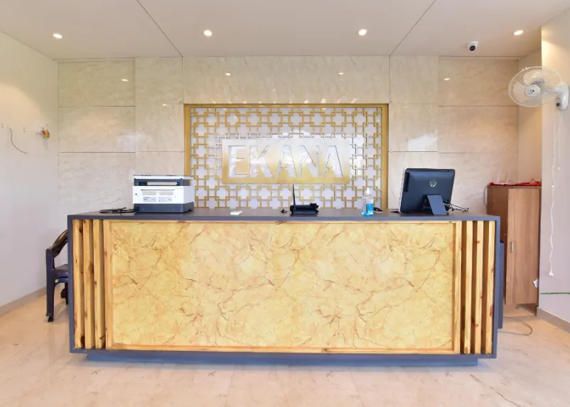 Entrance of Hotel Ekana Jagatpura Jaipur displaying the building exterior and main access point