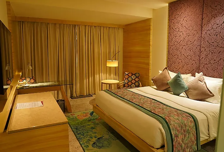 Premium room at Hotel Royal Orchid Jaipur showing upgraded interiors and lighting details