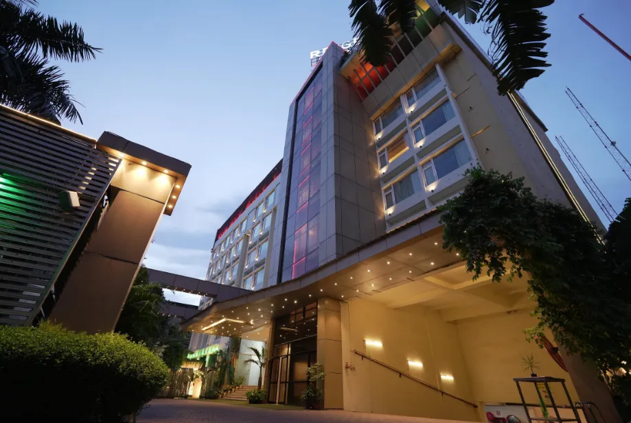 Entrance view of Regenta Orko’s hotel in Kolkata with contemporary exterior design