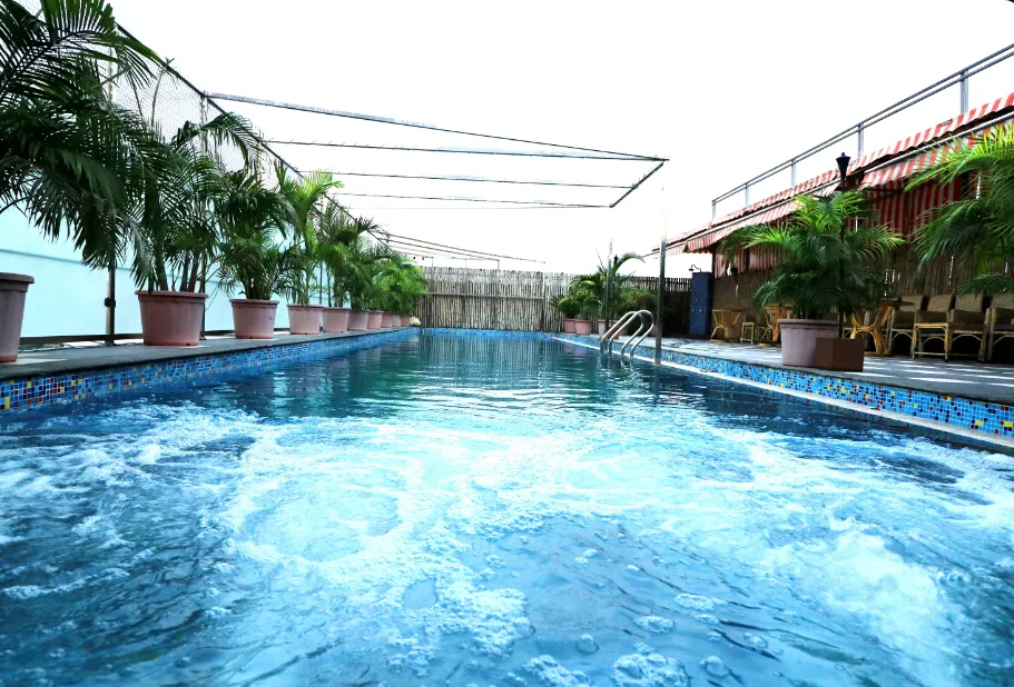Swimming pool at Regenta Orko’s, Kolkata designed for leisure and relaxation