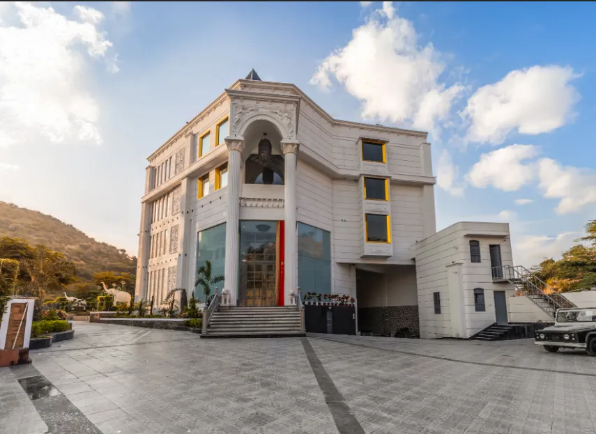 Hotel entrance of Clarks Resort Ajmer with exterior façade and signage
