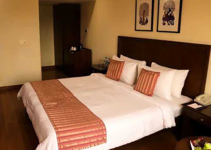 Suite at Le Lac Sarovar Portico Ranchi featuring separate seating and sleeping area