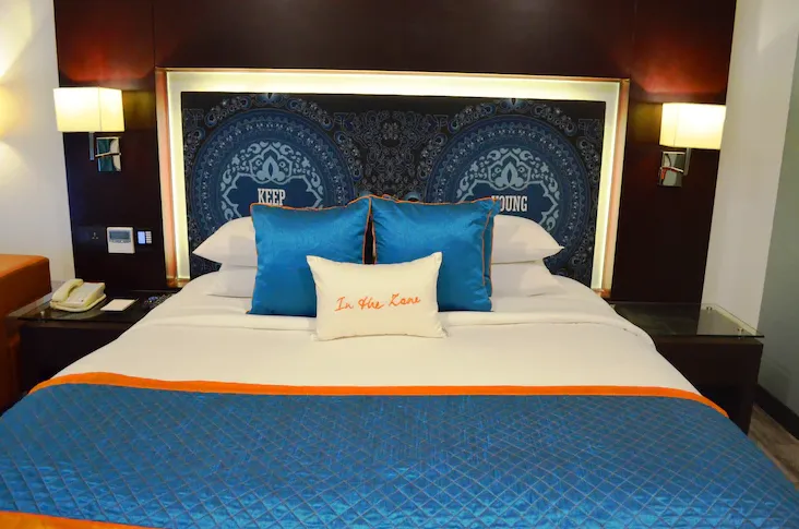 Deluxe room at Zone by The Park Hotel Chennai featuring king bed and sleek workspace